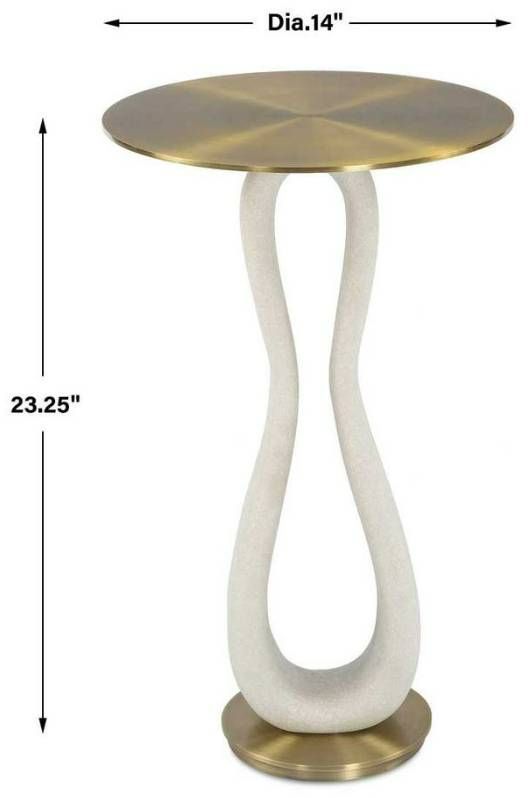 Uttermost® Sonia Brass Accent Table with White Base-2