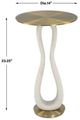 Uttermost® Sonia Brass Accent Table with White Base-2