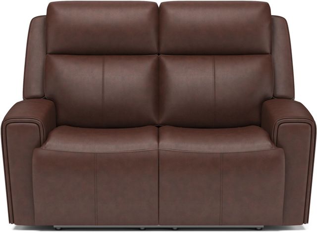 Flexsteel® Barnett Timber Power Reclining Loveseat with Power Headrests and Lumbar-1