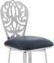 Armen Living Cherie Brushed Stainless Steel/Gray Bar Stool-4