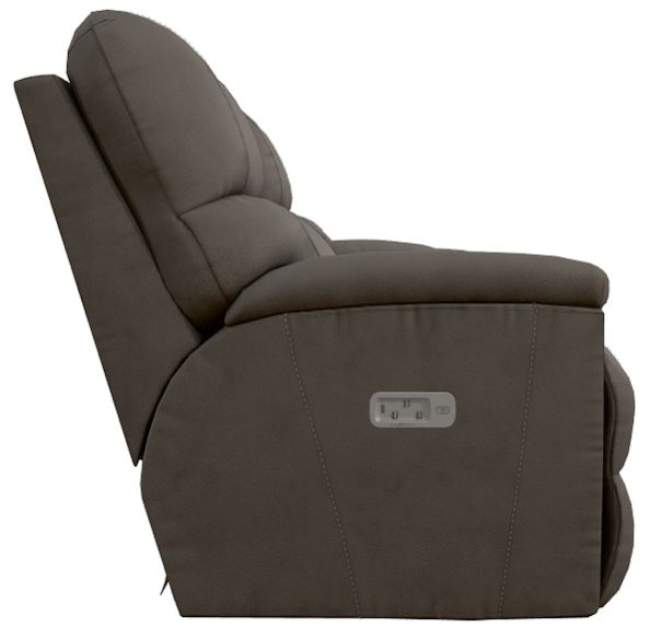 La-Z-Boy® Trouper Gray Leather Power Reclining Loveseat with Console, Headrest, and Lumbar-3