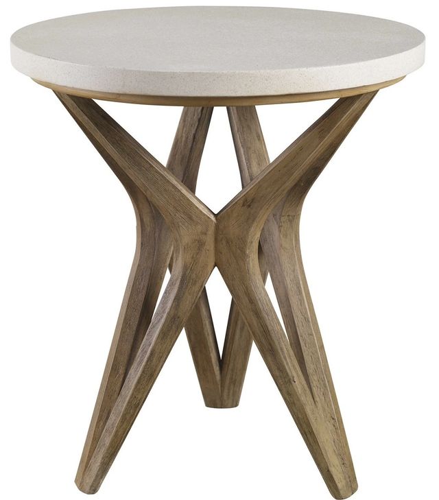 Uttermost® Marnie Ivory Limestone Top Side Table with Warm Oatmeal Wash Base-0