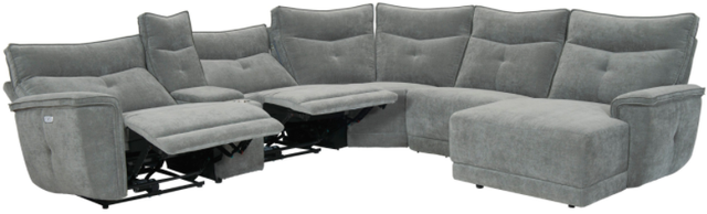 Homelegance® Tesoro 6-Piece Dark Gray Power Reclining Sectional and Chaise with Power Headrests and USB Ports-3