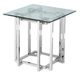 Sagebrook Home Glass Top Accent Table with Silver Stainless Steel Base-0