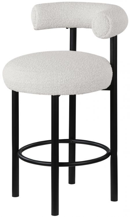 Meridian Furniture Bordeaux Cream/Matte Black Stool-0