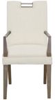 Fairfield® Customizable Dining Entree Nickel Metal Pull Short Back Arm Chair-1