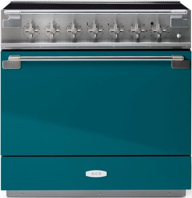 AGA™ Elise 36" Stainless Steel Pro Style Induction Range with Salcombe Blue Door