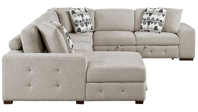 Homelegance® Raife 5-Piece Taupe Left-Arm Facing Sleeper Sectional with Chaise and Ottoman-3