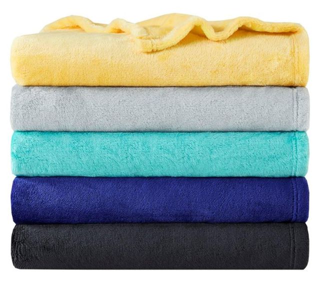 Olliix by Intelligent Design Microlight Plush Yellow Throw-3