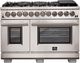 FORNO® Capriasca 48" Stainless Steel Freestanding Dual Fuel Range-0