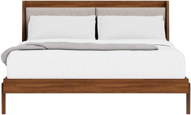 Riverside Furniture Elsie Classic Walnut King Upholstered Platform Bed-1
