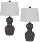 Cal® Lighting & Accessories Tuscaloosa 2-Piece Gold/Matte Black Table Lamp Set-0