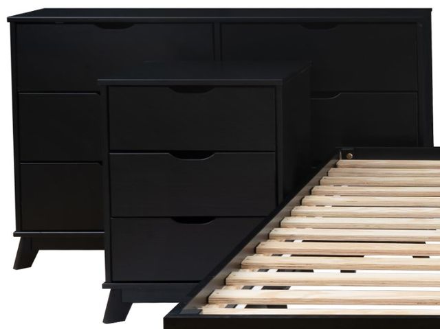 Powell® Portix 4-Piece Black Queen Simple Bedroom Set-2