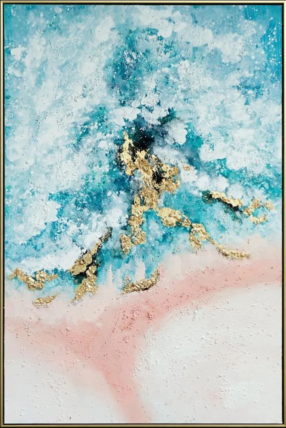 Classy Art Style 23 Hand Painted Textured Canvas with Foil Wall Art-0