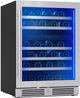 Zephyr Presrv™ 24" 5.2 Cu. Ft. Stainless Steel Dual Zone Built-In or Freestanding Wine Cooler-1