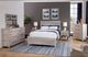 American Woodcrafters 2810 Aurora Whitewash King Sleigh Bed with Panel Footboard-1