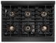 ZLINE Designer Collection Paramount 36" 5.2 Cu. Ft. Black Satin Stainless Steel Gas Range with 6 Burner DuoPro™ Cooktop and Convection Gas Oven with Black Matte and Champagne Bronze Accents-2