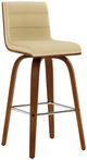 Armen Living Vienna 4-Piece Cream/Walnut Swivel Counter Stool Set-0