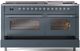 Ilve® Nostalgie II Series 60" Blue Grey Pro Style Dual Fuel Range-4