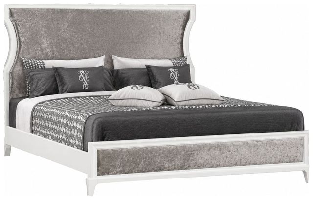 Bernards Renascence Brown/White King Upholstered Panel Bed-0