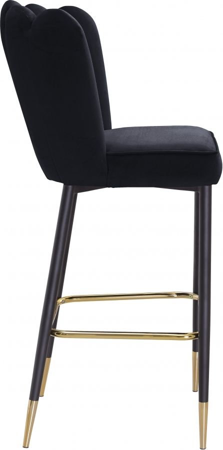 Meridian Furniture Lily Black Velvet Stool-2