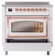 Ilve® Nostalgie II Noblesse 36'' Custom RAL Color Pro Style Induction Range with Copper Trim-3