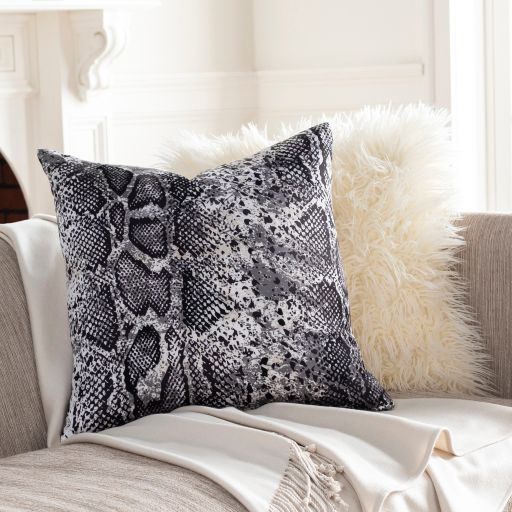 Surya Safari Gray 18"x18" Toss Pillow with Down Insert-4