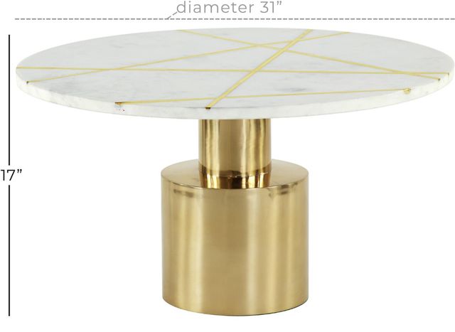 Deco Marche White Table With Gold Base-2