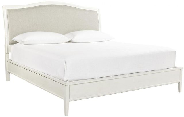 aspenhome® Charlotte Pebble White California King Upholstered Panel Bed-0