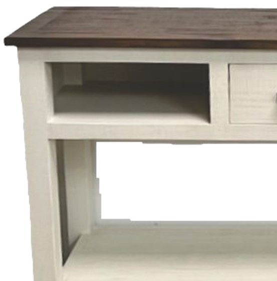 Million Dollar Rustic Frosted White Sofa Table-2
