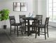 Elements International Amherst Walnut Counter Faux Leather Side Chair-3