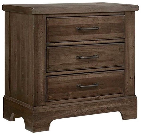 Artisan & Post by Vaughan-Bassett Cool Rustic Mink 3-Drawer Nightstand-0