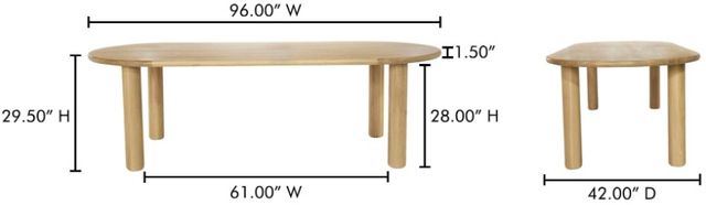 Moe's Home Collection Milo Natural Large Dining Table-2