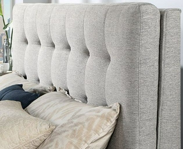 Furniture of America® Leomin Gray Full Upholstered Panel Bed-1