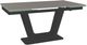 Amisco Customizable Amelia 91" Rectangular Extendable Table with 0.5" Taupe Glass Top and 2 Leaves-0