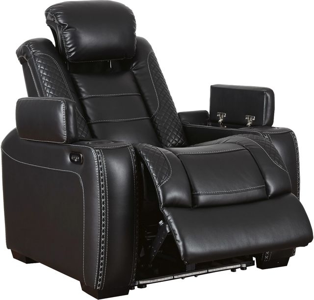 Signature Design by Ashley® Party Time Midnight Power Recliner with Adjustable Headrest-1