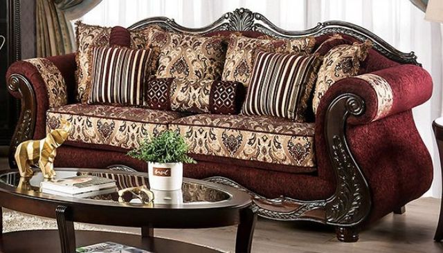 Furniture of America® Matteo 2-Piece Burgundy Living Room Set-1