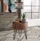 Liberty Furniture Canyon Railroad Brown End Table with Black Hairpin Leg-4