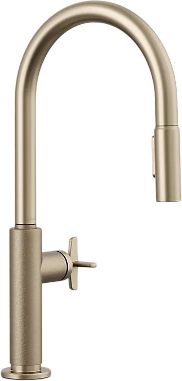 KOHLER® Billet® Vibrant Brushed Bronze Touchless Kitchen Sink Faucet with 2-Function Sprayhead and Single Cross-Handle-0