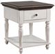 TEI Vintage Estates Antique White/Dark Knotty Oak End Table-0