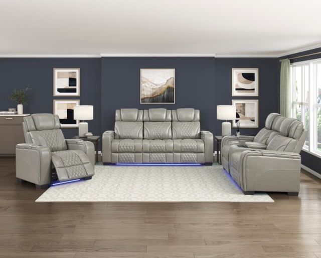 Homelegance® Apex Gray Power Recliner-1