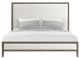 Elements International Versailles Contemporary Gray/White King Upholstered Panel Bed-1