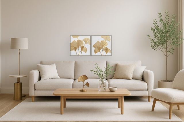 Classy Living 2-piece Lustrous Ginkgo Leaf Diptych Wall Art Set-1