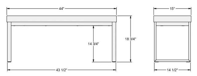 Amisco Customizable Dryden 44" Upholstered Bench-3