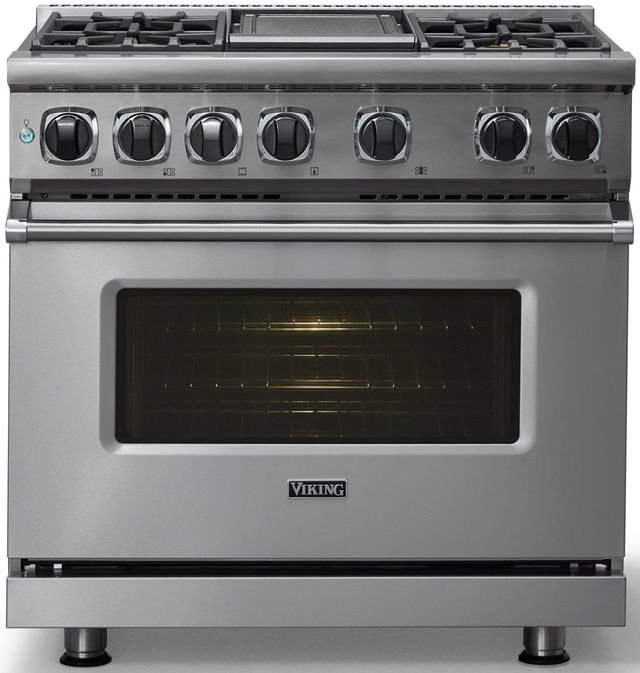Viking® 7 Series 36" Stainless Steel Pro Style Dual Fuel Range-2