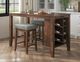 Elements International Santa Barbara 3-Piece Dark Gray/Walnut Kitchen Island Set-1