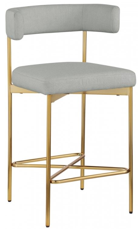 Meridian Furniture Rivage Gray/Brushed Gold Counter Stool-0