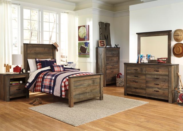 Signature Design by Ashley® Trinell Rustic Brown Twin Panel Rails-3
