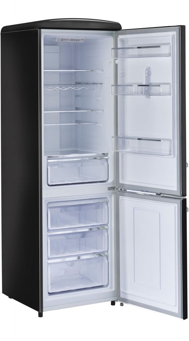 Unique® Appliances Classic Retro 12 Cu. Ft. Black Counter Depth Bottom Freezer Refrigerator-2