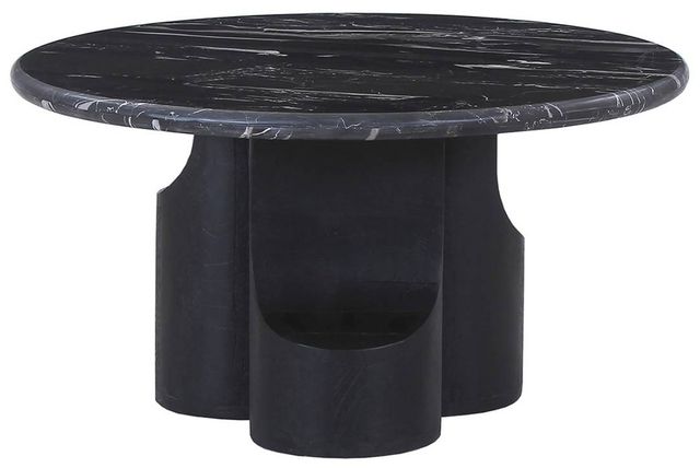 ACME Furniture Kinton Natural Marble Top Coffee Table with Black Mercana Base-2